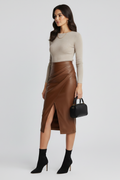 Wrap Midi Skirt with Split-Midi Skirts-Laventaire-Laventaire