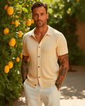 Yellow Short Sleeve Polo Shirt-shirts > polo shirts-Laventaire-Laventaire