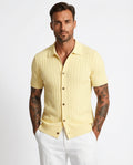 Yellow Short Sleeve Polo Shirt-shirts > polo shirts-Laventaire-Laventaire