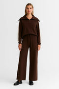 Zip Collar Lounge Set-loungewear > loungewear set-Laventaire-Laventaire