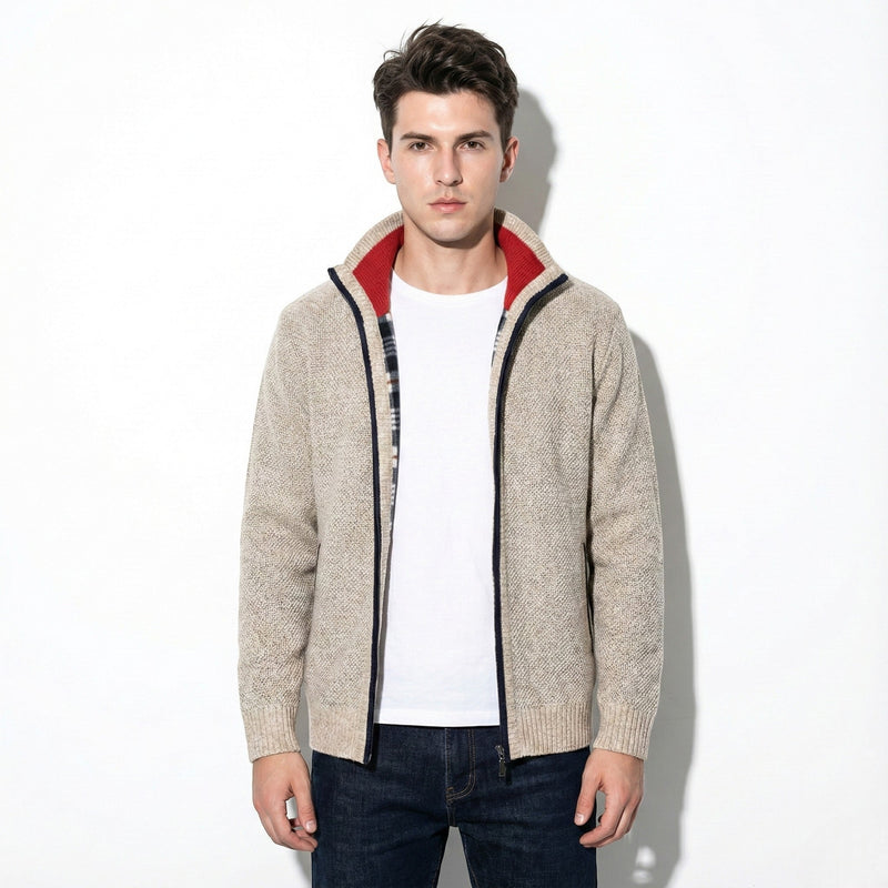 Zip Front Cardigan-cardigans > zip front cardigan-Laventaire-Laventaire