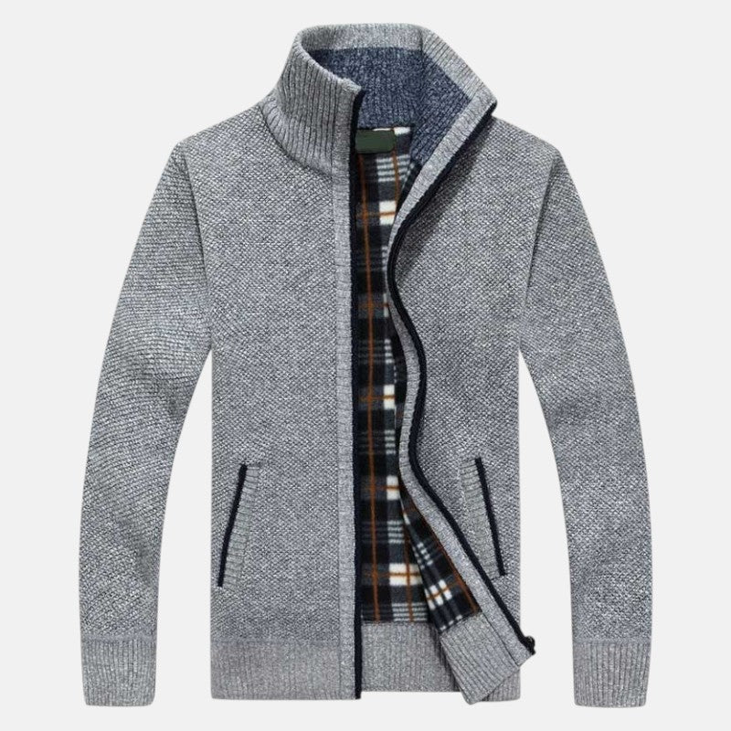 Zip Front Cardigan-cardigans > zip front cardigan-Laventaire-Laventaire