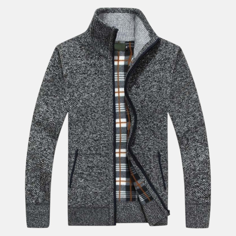 Zip Front Cardigan-cardigans > zip front cardigan-Laventaire-Laventaire