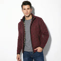 Zip Front Cardigan-cardigans > zip front cardigan-Laventaire-Burgundy-M-Laventaire