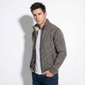 Zip Front Cardigan-cardigans > zip front cardigan-Laventaire-Taupe-M-Laventaire