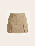 A-Line Cargo Mini Skirt